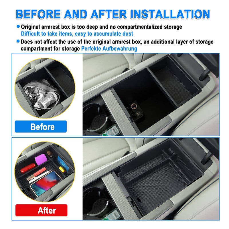 SHAOHAO For 2024 2025 Hyundai Palisade Center Console Organizer Tray for 2023 2024 2025 Hyundai Palisade Accessories SE SEL XRT Limited Calligraphy Armrest Storage Box Insert Tray Palisade 2024 2025 - Image 4